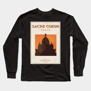 Sacre Coeur Paris Poster Design Long Sleeve T-Shirt